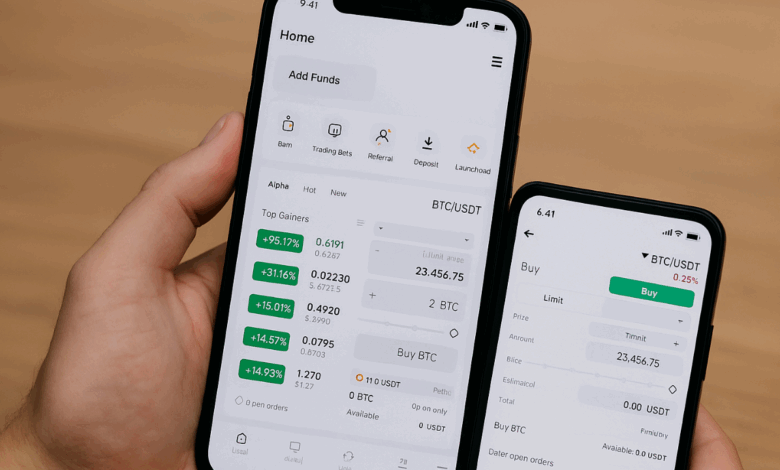التداول باستخدام تطبيق منصة بينانس