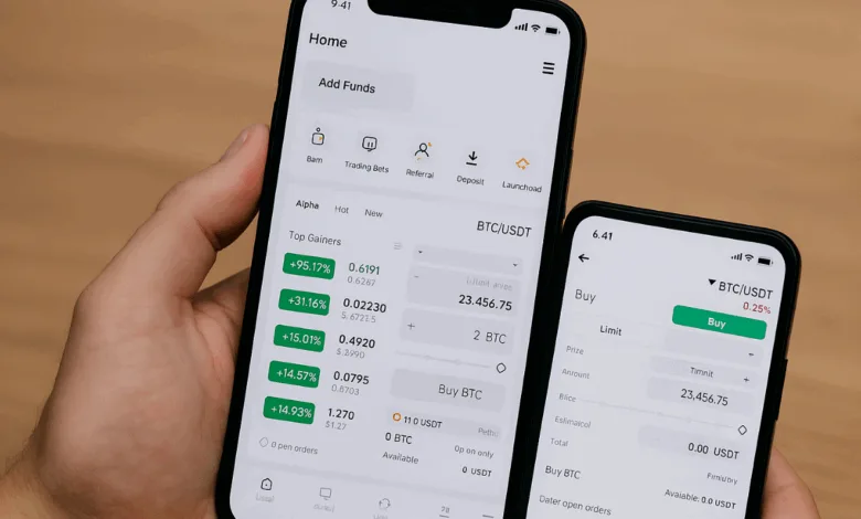 التداول باستخدام تطبيق منصة بينانس
